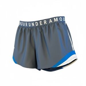 Under Armour blue & white athletic shorts loose large pockets Play Up 3.0 Shorts
